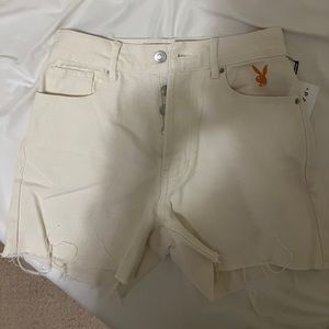 Playboy cream shorts